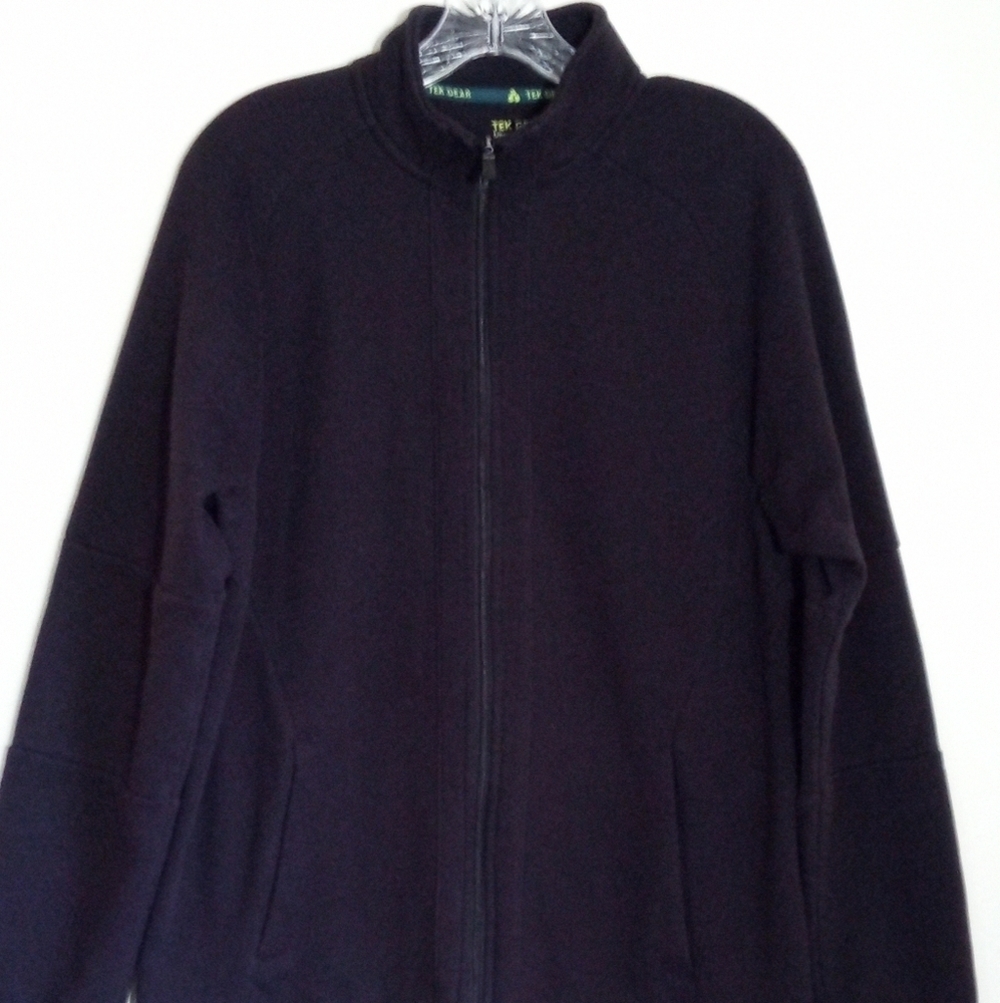 Tek Gear Ultrasoft black fleece zip up sweatshirt with pockets men's size Medium